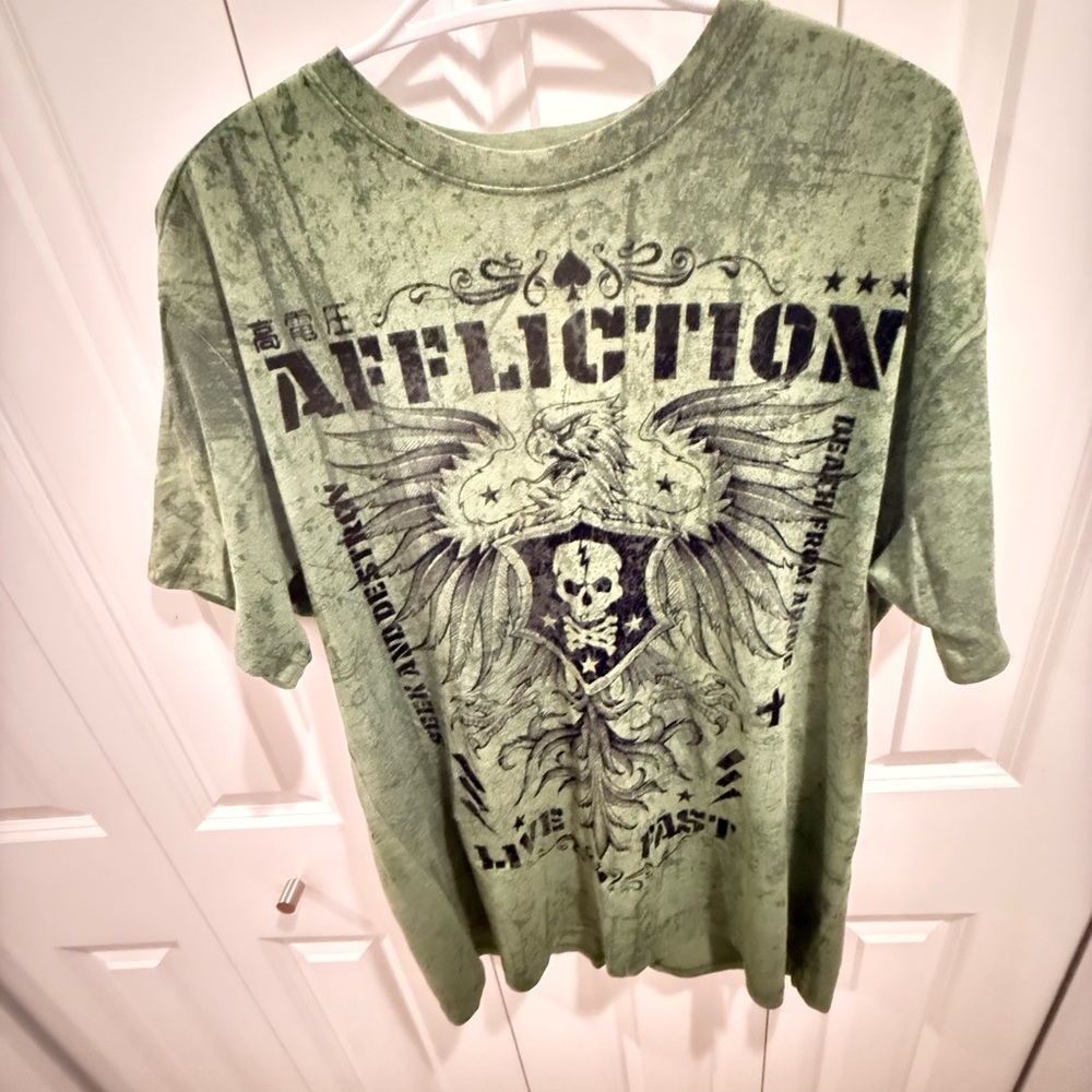 Affliction Olive Graphic Tee
